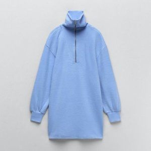 Zara Soft High Collar Quarter Zip Dress